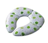 Mommys Helper Cushie Traveler Folding Padded Potty Seat with Carry Bag, White with Frog Design
