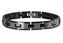 Black Tungsten Carbide Men's Link Bracelet (Length 6" - 10.5")