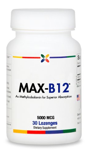 MAX-B12 VITAMIN B12 LOZENGES 5000 mcg. 100% Methylcobalamin | 30 Lozenges. Made in USA (3 Pack ($15.95 per bottle)) MAX-B12 VITAMIN B12 LOZENGES 5000 mcg. 100% Methylcobalamin | 30 Lozenges. Made in USA (3 Pack ($15.95 per bottle))