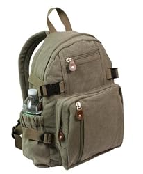 Vintage Washed Military Compact Mini Backpack