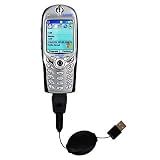 Retractable USB Cable for the O2 XPhone I with Power Hot Sync and Charge capabilities - Gomadic Brand w/ TipExchange Technology