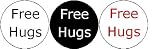 Set of 3 FREE HUGS PINBACK BUTTONS The Sick Puppies Juan Mann YouTube