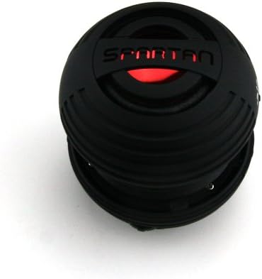 Spartan Pocket Non-Bluetooth Mini Portable Capsule Speaker With Build-in Cable - Design for iPod, iPhone, iPad, Samsung Galaxy, BLackBerry, HTC, MP3, MP4, Laptop, Notebook - Black Color