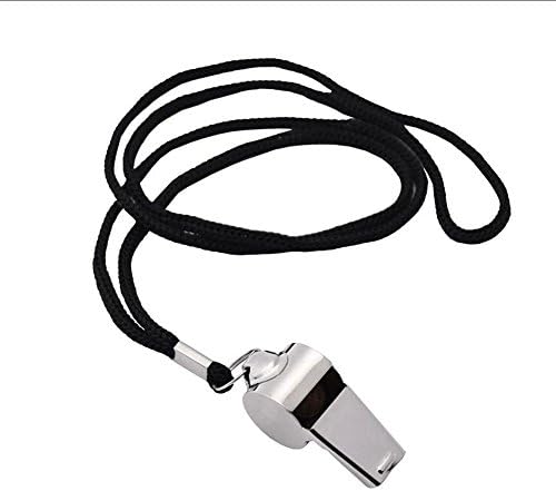 Stainless Steel Coach Whistle with Lanyard (10-Pack)