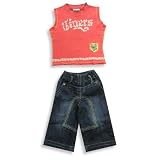 Mish - Infant Boys Sleeveless Jean Pant Set, Red,... by Mish Mish