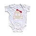 Apericots Cute White Short Sleeve Bodysuit with Pirate Princess Skull Design