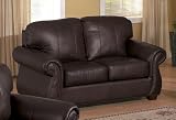 All Leather Loveseat in Dark Chocolate - 9834DC-2
