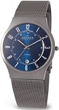 Skagen Men's Classic 233XLTTN Grey Titanium Quartz Watch with Blue Dial