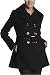 Miss Sixty Women's Double Breasted Belted Double Lapel Wool Coat, Black, Medium