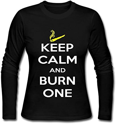 Lady Keep Calm And Burn One Smoking Cigarette Pre-cotton Long Sleeve Tee-shirts