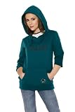 San Jose Sharks Women's Laser Cut 3/4 Sleeve Pullover Hoodie - by Alyssa Milano