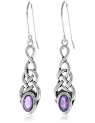 Sterling Silver Celtic Knot Linear Drop Earrings
