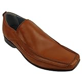Mens Hush Puppies Tan Leather Smart Moccasin Dress Shoes Moccasins Slip On Shoe