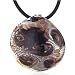 Sterling Silver Round Brown And Gold Swirl Pendant Gift