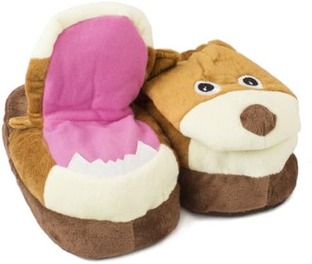 Brown Bear Crazy Slippers, Size M