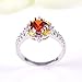 Psiroy 925 Sterling Silver 6mm Garnet Filled Ring Flower Shaped Band