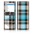 Turquoise Plaid Design Protective Decal Skin Sticker for Apple iPod nano 4G (4th Generation) Player