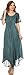 Sakkas 16603 - Egan Long Embroidered Caftan Dress / Cover Up With Embroidered Cap Sleeves - Denim Blue - OS