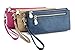Leiwo Women's Matte PU Leather Double Zipper Coin Purse Card Holder Wallet