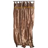 2 Arterian Rosy Brown Art Silk Drapes Curtains 108 by Mogul Interior