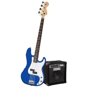 Squier by Fender Stop Dreaming, Start Playing Set: Affinity P Bass w/ Rumble 15 Amp, Metallic Blue