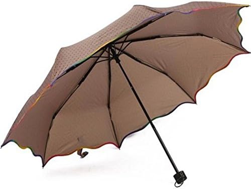 KBE Womens Super UV Sun Protection Three Windproof Floding Travel Umbrella
