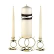Jean M. Unity Candle Set - Brown/ Cream