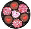 Chocolate Dipped Oreo Cookies decorated with Hearts - 7 Oreo Assortment