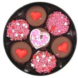 Chocolate Dipped Oreo Cookies Decorated with Hearts - 7 Oreo Assortment for Valentines