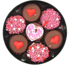 Chocolate Dipped Oreo Cookies decorated with Hearts - 7 Oreo Assortment by Olde Naples Chocolate