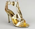 Metallic Buckle Front Heel