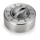 Polder TMR-528-47 Round 60-Minute Mechanical Timer, Brushed Stainless Steel