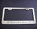 Premium Heavy Metal Mirror Chrome MERCEDES BENZ License Plate Frame with Free Caps