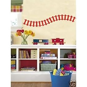 Curved Train Track Wall Decals Stickers Childrens Room Art, BlackCurved Train Track Wall Decals Stickers Childrens Room Art