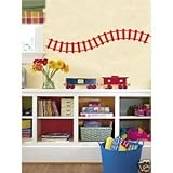 Curved Train Track Wall Decals Stickers Childrens Room Art, Fire Red