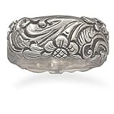 Oxidized Sterling Silver Floral Design Ring