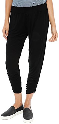 Michael Lauren Shirred Hem Solid Pablo Pant (Extra Small, Black)