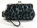 AUTHENTIC COACH LEOPARD PRINT FRAME WRISTLET/CLUTCH (Grey)