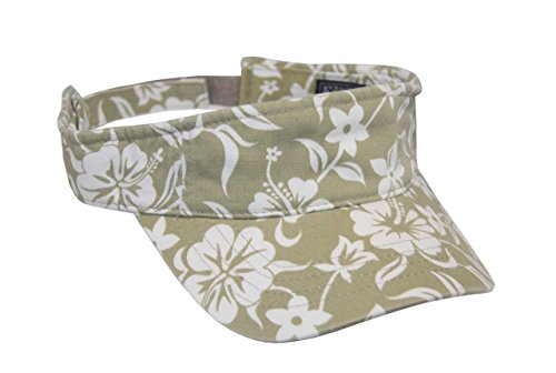Washed Hawaiian Floral Pattern Cotton Visor