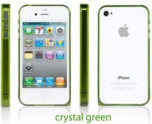Sinjimoru InLite Ultra Thin 0.9mm Bumper Case for iPhone 4S AT&T & Verizon - CRYSTAL GREEN