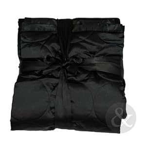 Amazon.com - QUILTED SATIN THROW Over - Black Luxury Bedspread Blanket Throws 200 x 240cm Black ...