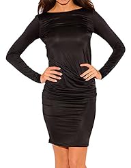 Sexy Open-Back Jeweled Round Neck Long Sleeves Club Dress/Evening Dress/Party Dress/Mini Dress 