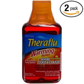 Theraflu Severe Cold & Cough Daytime Warming Relief, Cherry, 8.3-Ounce Bottles (Pack of 2)