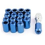 uxcell　ホイールナットのネジ　禁断のツール　六辺形　12 x 1.25mm　ブルー　16個入り