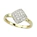 14K Yellow Gold 1/4 ct. Diamond Square Shaped Fashion Ring