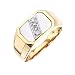 14K Two Tone Gold Fancy Shape Men's Diamond Ring