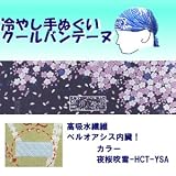 【ひんやりクール手ぬぐい 「冷し処バンテーヌ」シリーズ】【カラー夜桜吹雪-HCT-YSA】アウトドア！ 熱中症対策に！！の画像