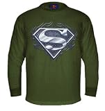 Superman Biker Metal Thermal Longsleeve T-shirt (Green)