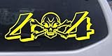 Skull And Cross Bones 4X4 Off Road Car Window Wall Laptop Decal Sticker -- Yellow 16in X 5.6in