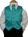 Children's Satin Tuxedo Vest Set - Turquoise